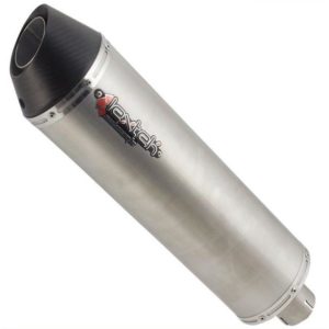 RP1 Matt S/Steel Oval Exhaust Silencer 51mm with Gloss Carbon Tip-shop-image