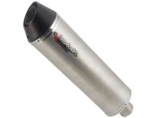 RP1 Matt S/Steel Oval Exhaust Silencer 51mm with Gloss Carbon Tip-shop-image