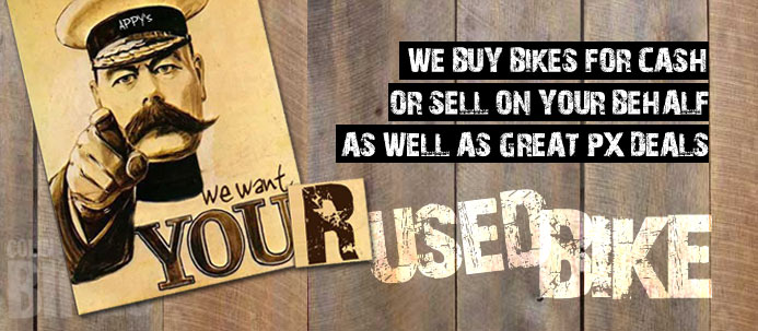 We want your used bike. We buy bikes for cash or sell on your behalf.